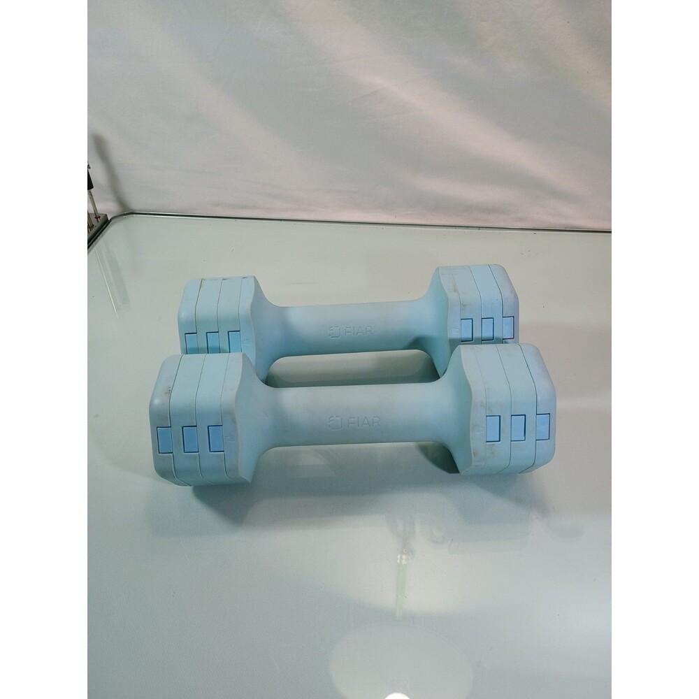 FIAR Adjustable Dumbbells – Light Blue – Home Workout Pair Pre‑Owned 5lb Each